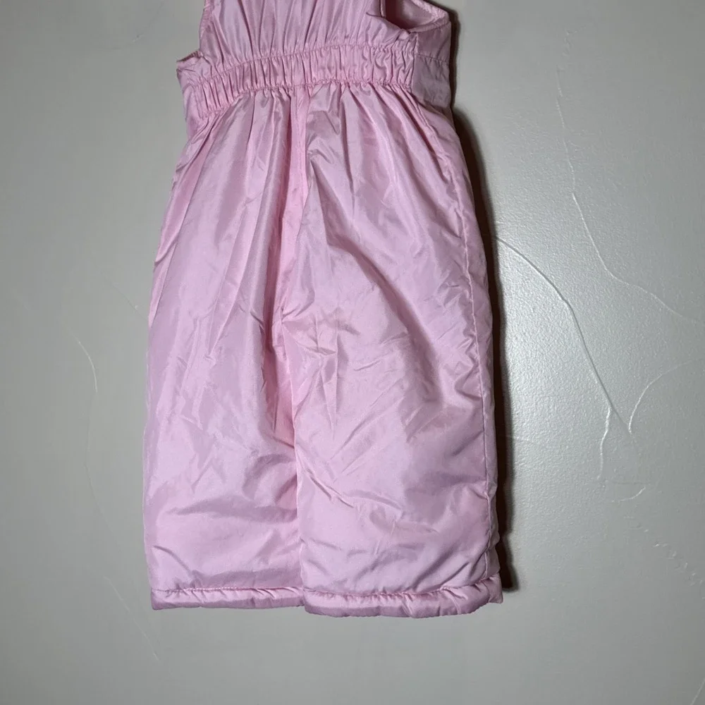 Carters 12 Mths Pink Snow Pants Bib Top Ski Overalls Winter Girls Puffer‎ Zip